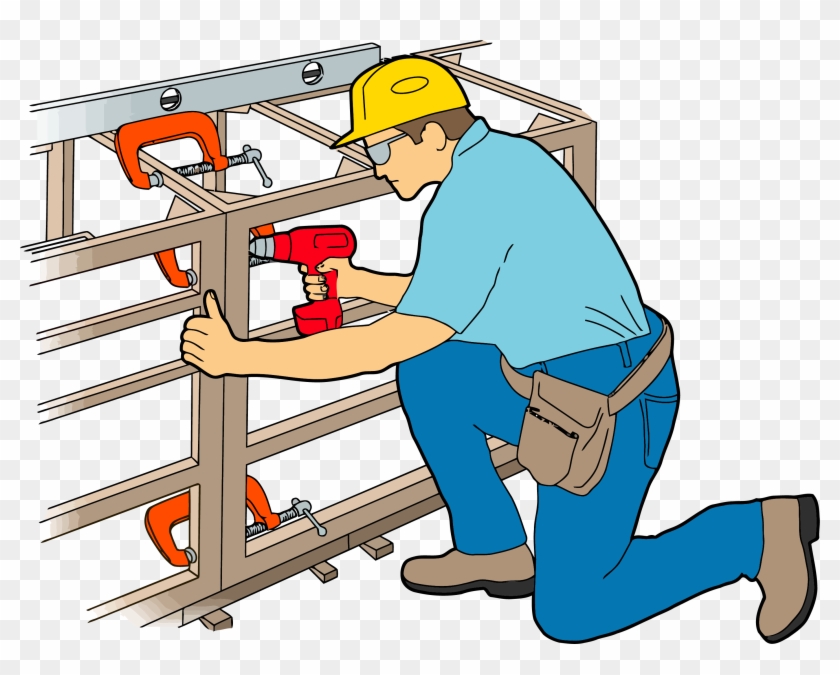 Carpenter Cabinet Work Clipart Png - Construction Worker #962542