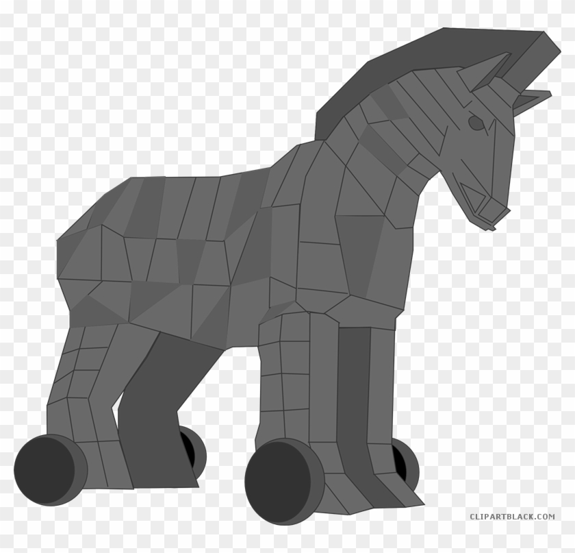 Trojan Horse Animal Free Black White Clipart Images - Hölzernes Trojan Horse Grußkarte #962606