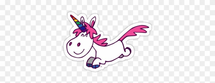 Inspirational Cartoon Unicorn Galloping Cartoon Unicorn - Sticker #962864