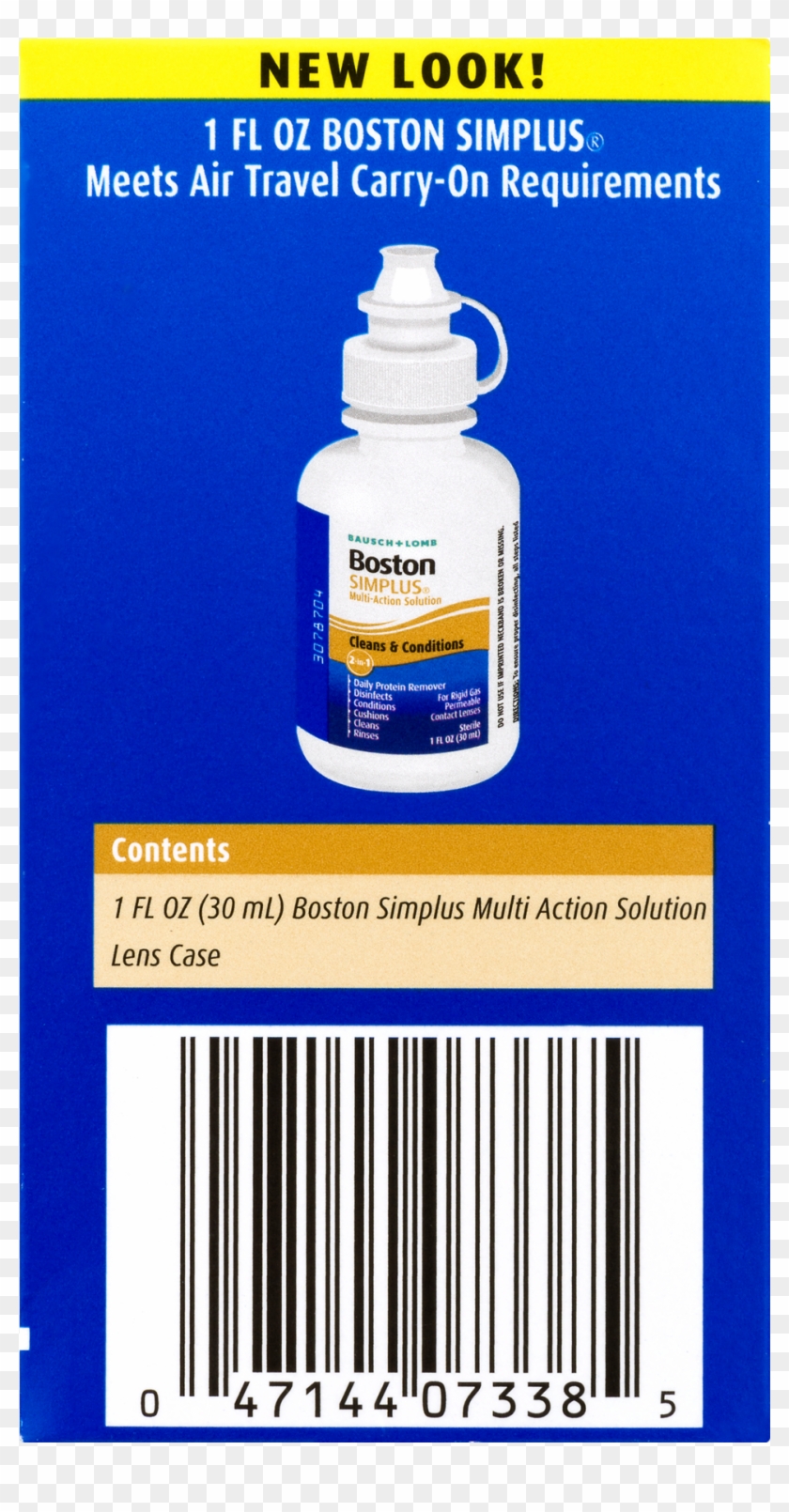 Bausch Lomb Boston Simplus Multi-action Solution Travel - Plastic Bottle #962915