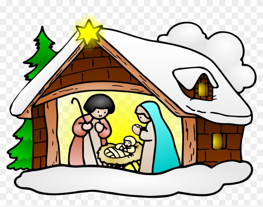 Free To Use Public Domain Christmas Clip Art - Wishing Merry Christmas Nativity #962982