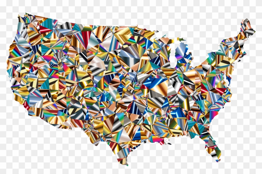 This Free Icons Png Design Of Psychedelic Low Poly - United States Map Psychedelic #963036
