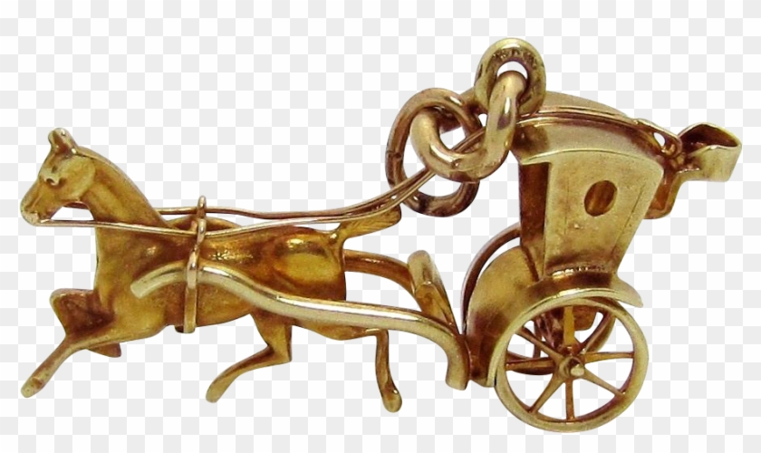 3d Movable Hansom Cab Horse Drawn Carriage Charm - Chaise #963041