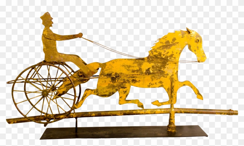 Sheet Copper Horse, Sulky And Driver Weathervane - Horse And Buggy #963047