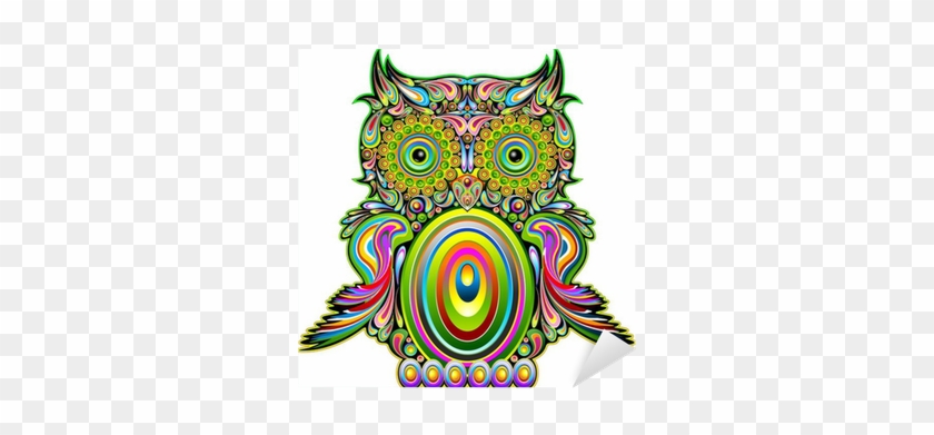 Owl Psychedelic Pop Art Design-gufo Psichedelico Decorativo - Owl Psychedelic Art Design Canvas Print - Small #963093