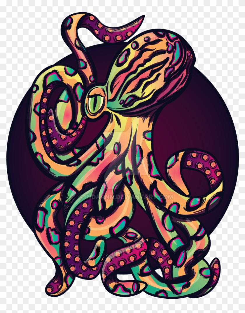 Psychedelic Octopus By Indaann Psychedelic Octopus - Digital Art #963104