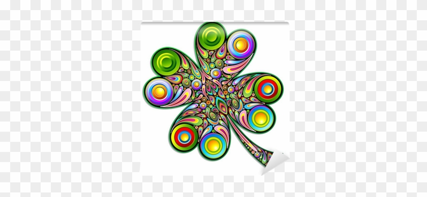 Shamrock Clover Psychedelic Art Design-quadrifoglio - Painting #963125