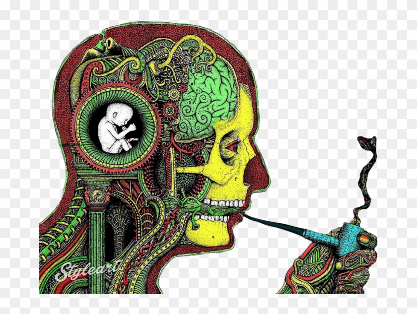 Psychedelic Man Smoking Dope Design By Nelson - Psychedelic Art #963127