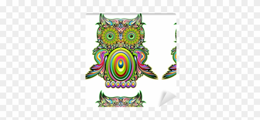 Owl Psychedelic Pop Art Design-gufo Psichedelico Decorativo - Owl Psychedelic Art Design Canvas Print - Small #963131