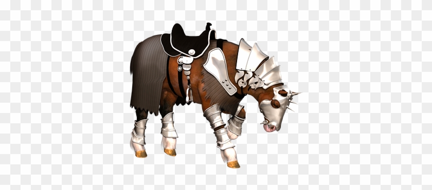Horse Armor Medieval Brown Silver 3d Png H - Horse #963190