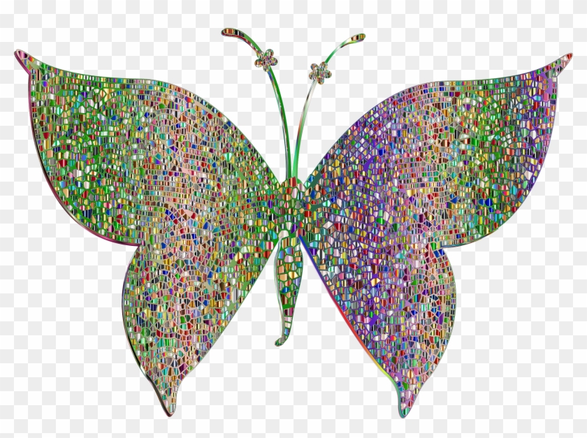 This Free Icons Png Design Of Psychedelic Tiled Butterfly - Clip Art #963201