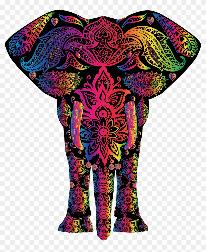 T-shirt African Elephant Indian Elephant Color - Elephant Rainbow #963246