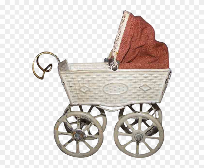 Sweet Little German Tin Baby Carriage - Baby Transport #963362