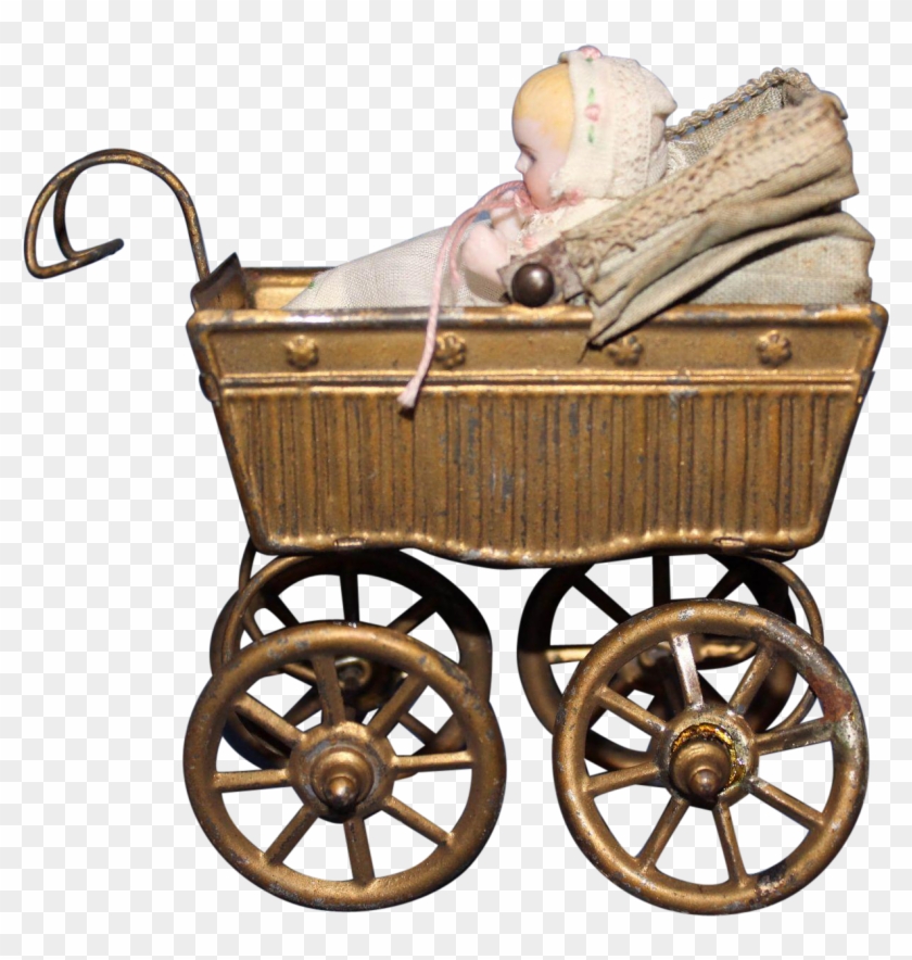 Tin Doll Carriage And Baby Doll - Baby Transport #963376