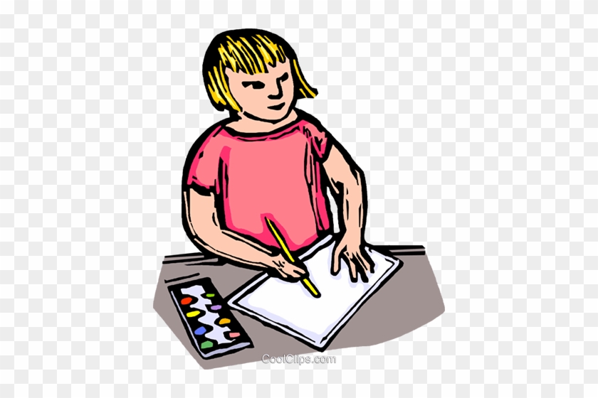 Child Drawing On A Piece Of Paper Royalty Free Vector - Child Drawing On A Piece Of Paper Royalty Free Vector #963432