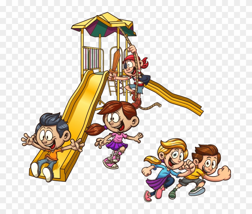Playground Slide Child Clip Art - Kid Play In The Playground Clipart Png #963605
