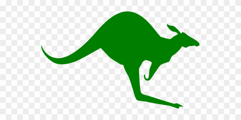 Kangaroo, Stand, Jump, Silhouette, Green - Australian Kangaroo Pillow Case #963722