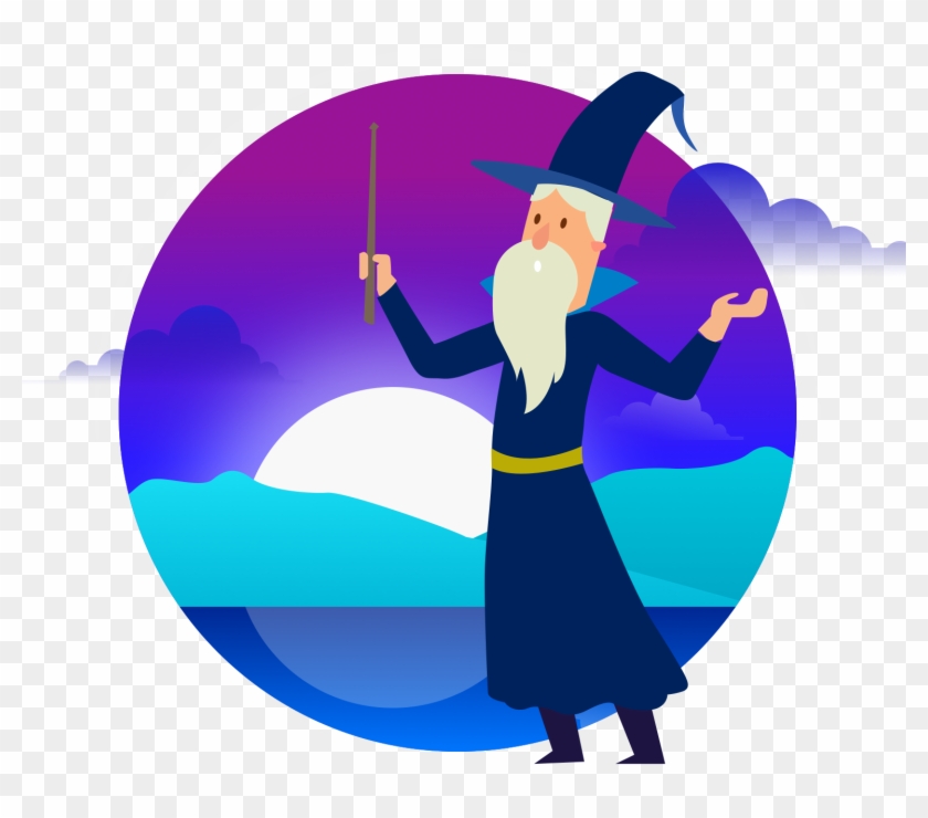A Wand Wielding Wizard Looking Wonderful - Cartoon #963938