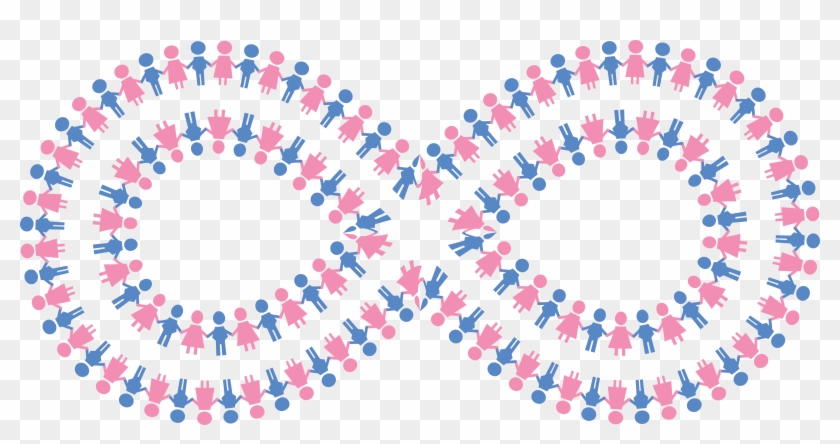 Free Clipart Of A Pink And Blue Infinity Symbol - Holding Hands Infinity #964020