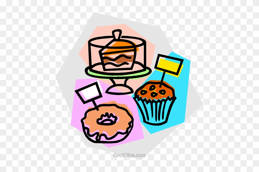 Baked Goods For Sale Royalty Free Vector Clip Art Illustration - Clip Art Baked Goods #964519