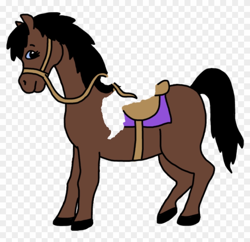 Bay Horse, Fair Skin, Round Eyes, Brown Hair, Pink - Cartoon Girl Horse #964663