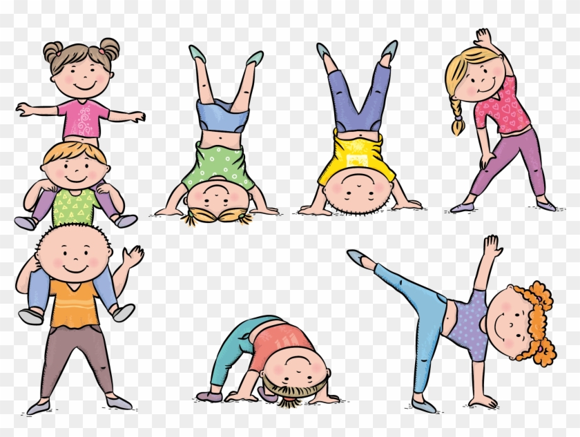 Physical Exercise Child Stock Illustration Gymnastics - ออกกำลัง กาย การ์ตูน #964822