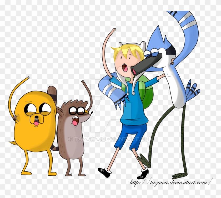[crossover] Regular Adventure Show Time Colored By - Regular Show Adventure Time Crossover #964841