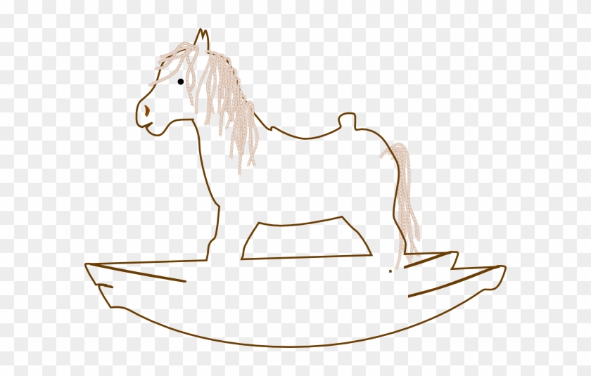 Free Vector Rocking Horse Outline Clip Art - Rocking Horse Clip Art #964870