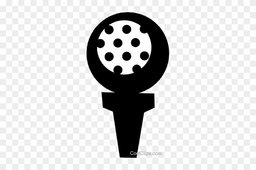 Golf Ball On A Tee Royalty Free Vector Clip Art Illustration - Circle #965228