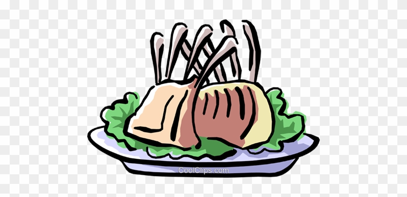 Rack Of Lamb Royalty Free Vector Clip Art Illustration - Lamb Meat Clipart #965234