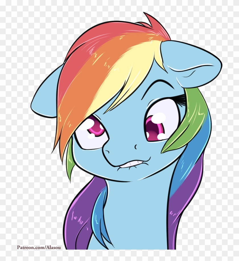 Alasou, Derp, Funny Face, Lip Bite, Patreon, Pony, - Rainbow Dash Funny Face #965301