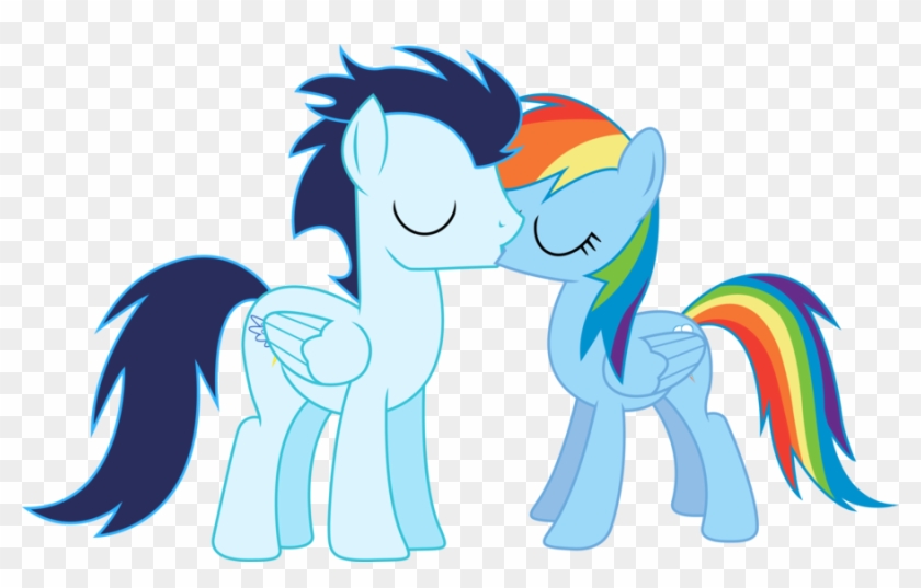 My Little Pony Rainbow Dash And Soarin Kiss - Rainbow Dash X Soarin Kiss #965407