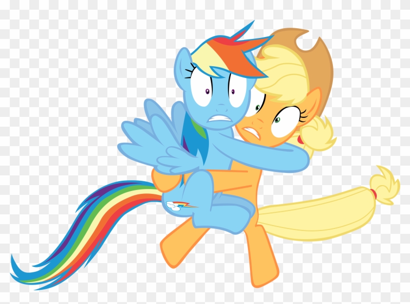 Top Images For Mlp Scared Base On Picsunday - Applejack And Rainbow Dash Scared #965431
