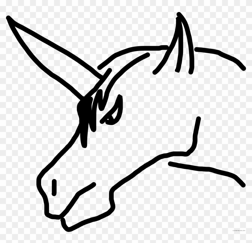 Unicorn Outline Animal Free Black White Clipart Images - Clip Art #965439