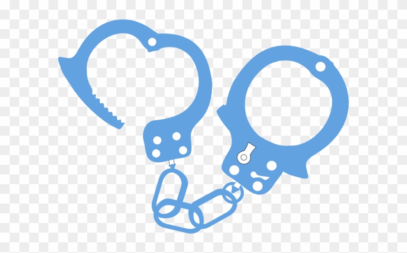 Handcuffs Light Blue Clip Art At Clker Com Vector Clip - Handcuffs Clipart Blue #965707