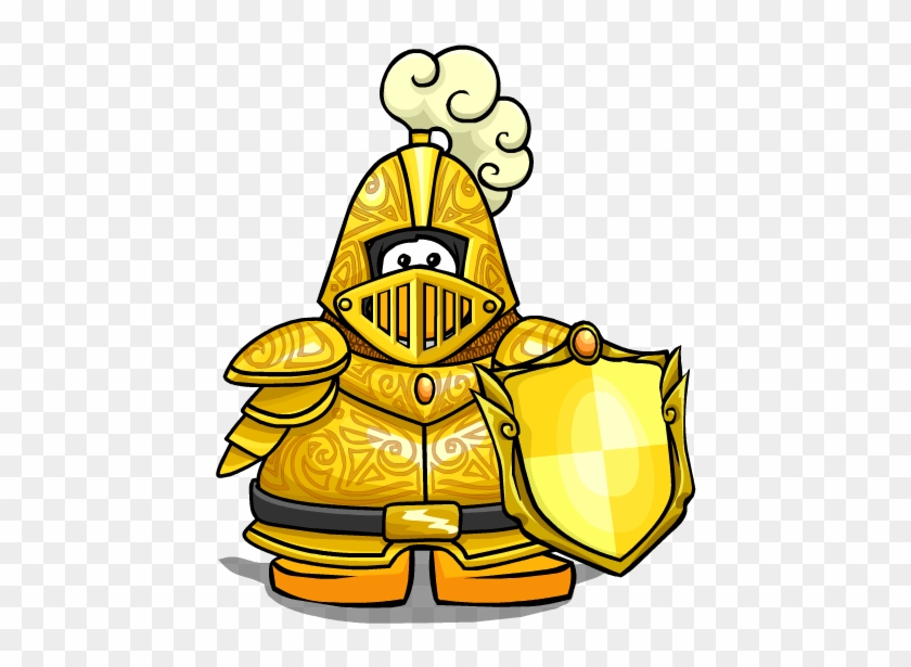 Yellow Banner - Club Penguin Golden Knight #965790