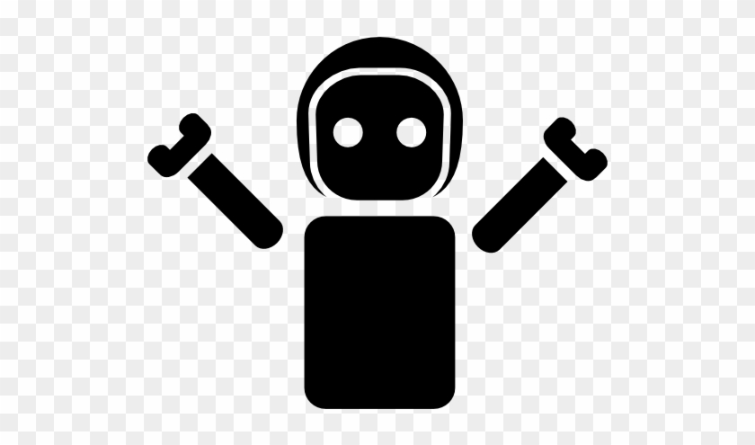 Robot With Two Arms Up Free Icon - Robot With Arms Up #965930
