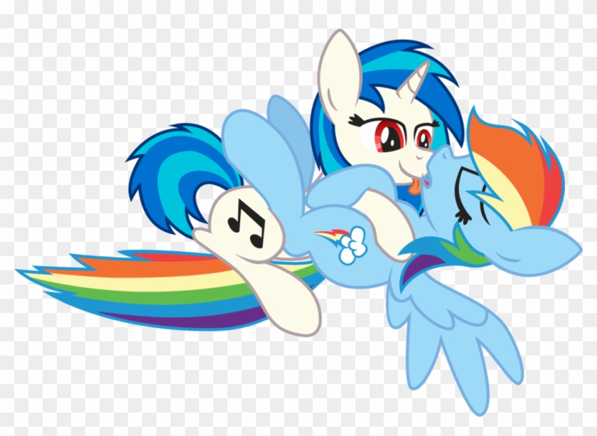 Vinyl Scratch And Rainbow Dash By Akagen - Sticker #966066