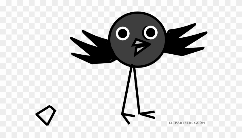 Black And White Crow Animal Free Black White Clipart - Crow Cute Art #966083