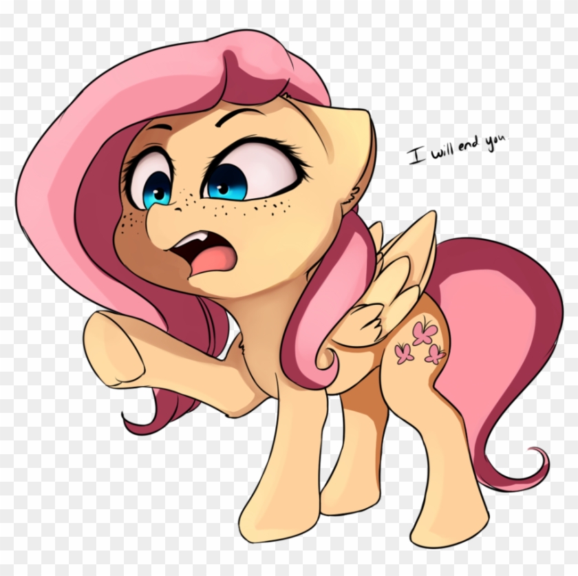 Miokomata, Dead Source, Dialogue, Fangs, Female, Fluttershy, - Cartoon #966305