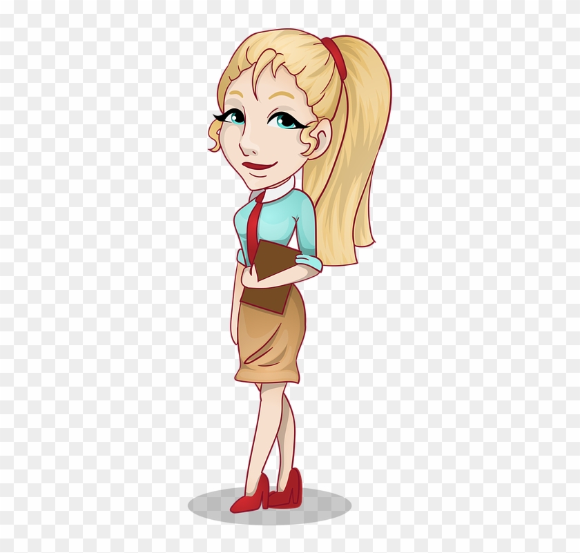 School Girl Cartoon 10, Buy Clip Art - Menina Loira Desenho Png #966367