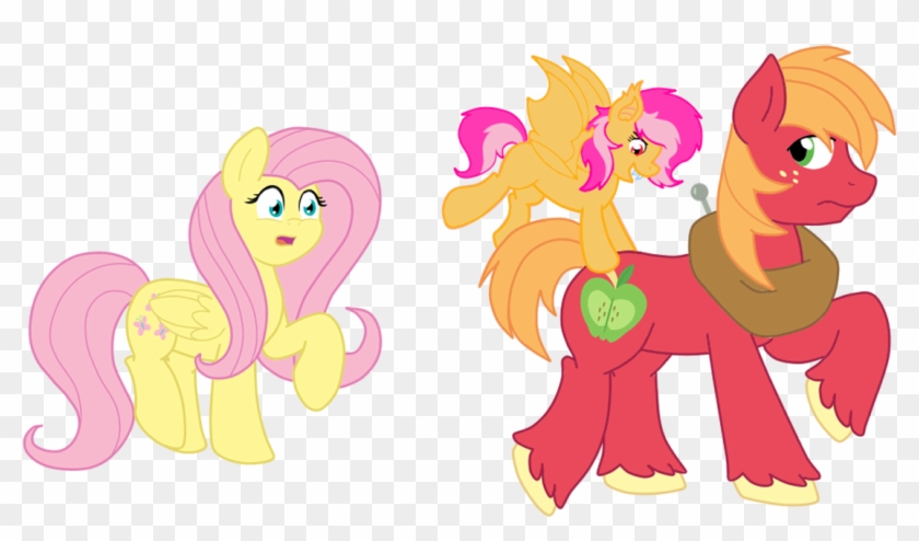 Rad-girl, Bat Pony, Big Macintosh, Female, Fluttermac, - Cartoon #966506