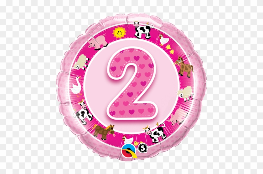 Age 2 Pink Farm Animals - 2nd Birthday Boy #966672