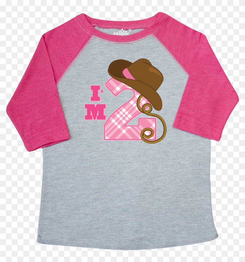 2nd Birthday Girls Cowgirl Hat Toddler T-shirt Heather - T-shirt #966728