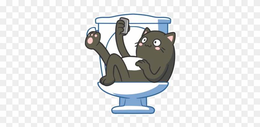 Toilet Cat By Zephleit - Funny Sticker For Wechat #966753
