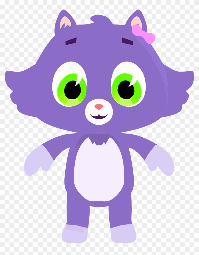 Medium Purple Cute Cat Clipart Png Download - Clip Art #966764