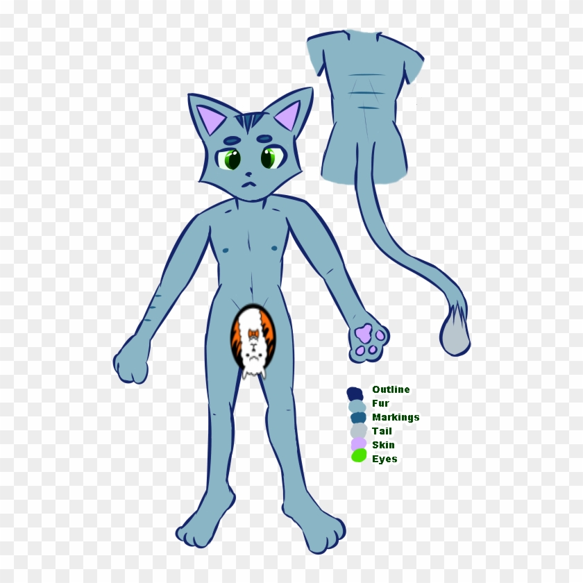 I Whipped Up A Reference Sheet For An Anthro Storme - Blue Cat Anthro.