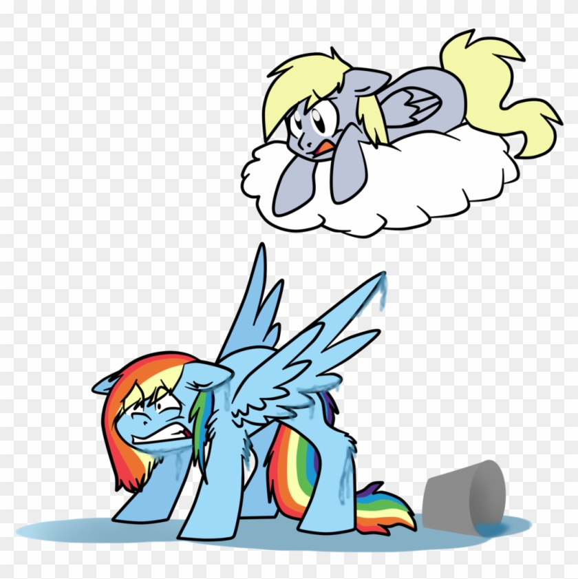 Chub-wub, Bucket, Cloud, Derpy Hooves, Duo, Female, - Cartoon #966884