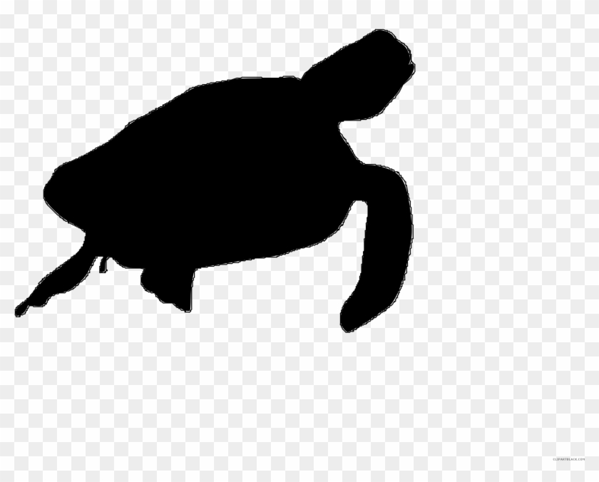Sea Turtle Animal Free Black White Clipart Images Clipartblack - Sea Turtle Silhouette Vector #967082