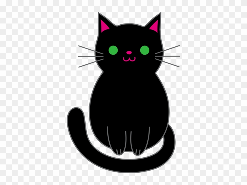 Chubby Black Cat - Kittens Clipart #967353